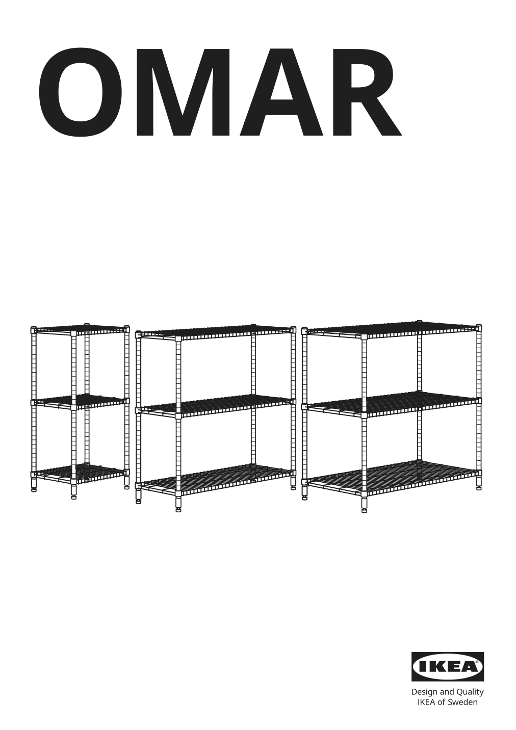 Assembly instructions for IKEA Omar shelf unit galvanized | Page 1 - IKEA OMAR 1 section shelving unit 994.015.41