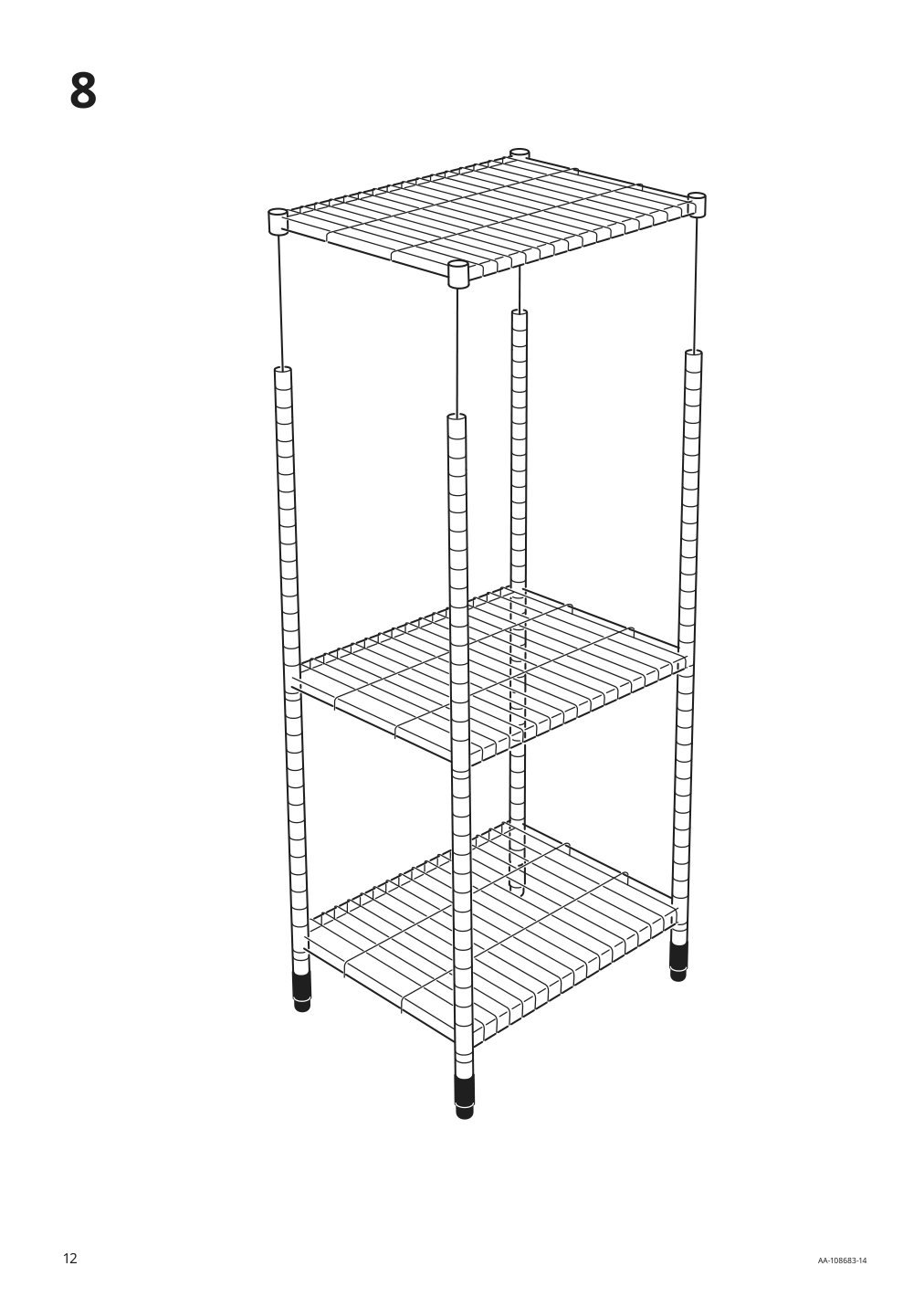 Assembly instructions for IKEA Omar shelf unit galvanized | Page 12 - IKEA OMAR shelving unit with clothes rail 994.876.91