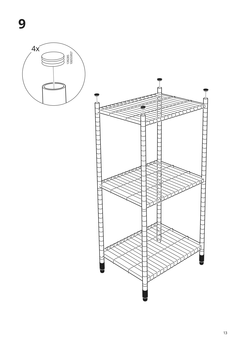 Assembly instructions for IKEA Omar shelf unit galvanized | Page 13 - IKEA OMAR shelving unit with clothes rail 994.876.91