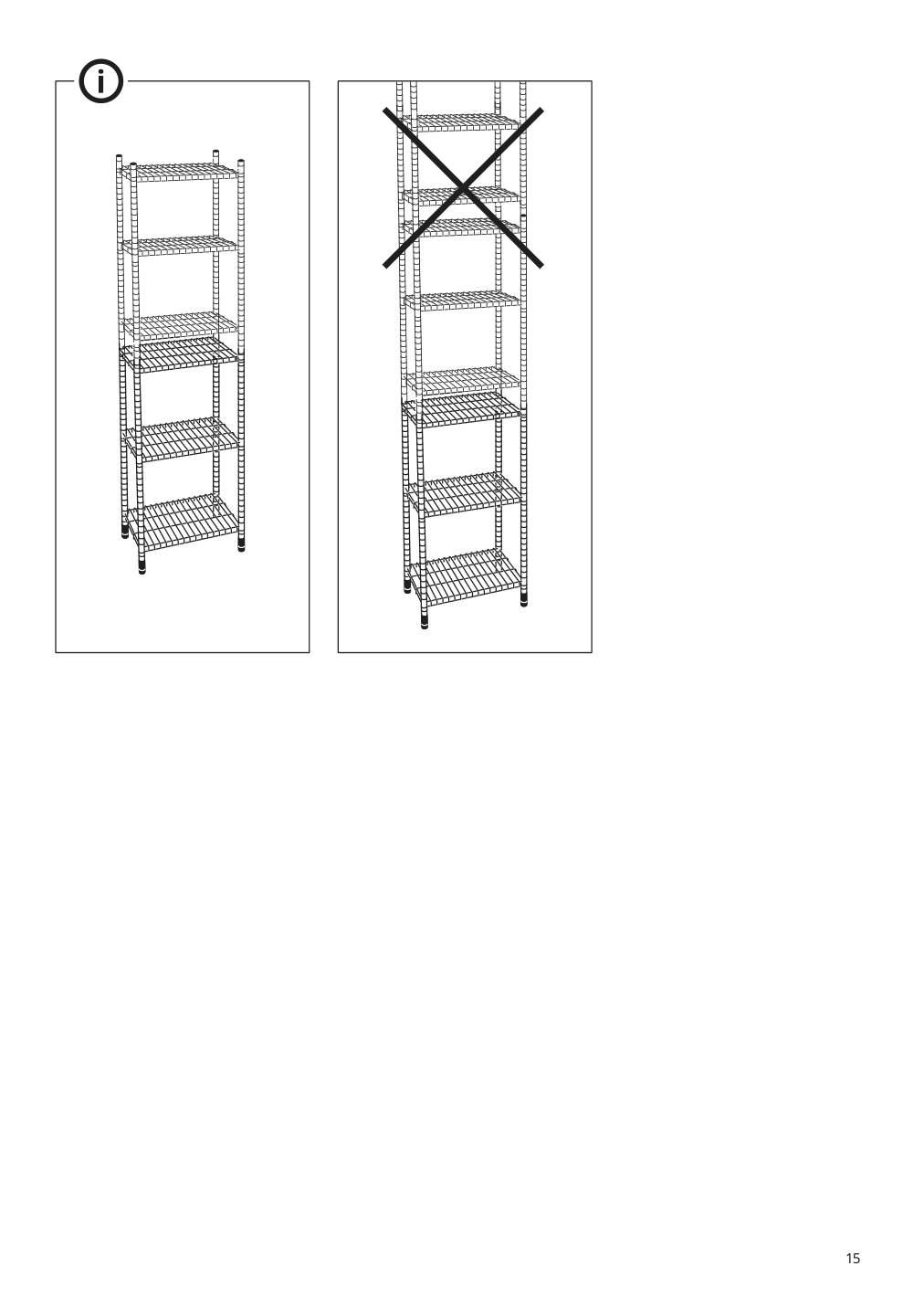 Assembly instructions for IKEA Omar shelf unit galvanized | Page 15 - IKEA OMAR shelving unit with clothes rail 994.876.91