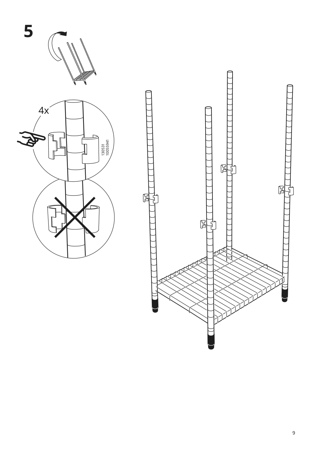 Assembly instructions for IKEA Omar shelf unit galvanized | Page 9 - IKEA OMAR shelving unit with clothes rail 994.876.91