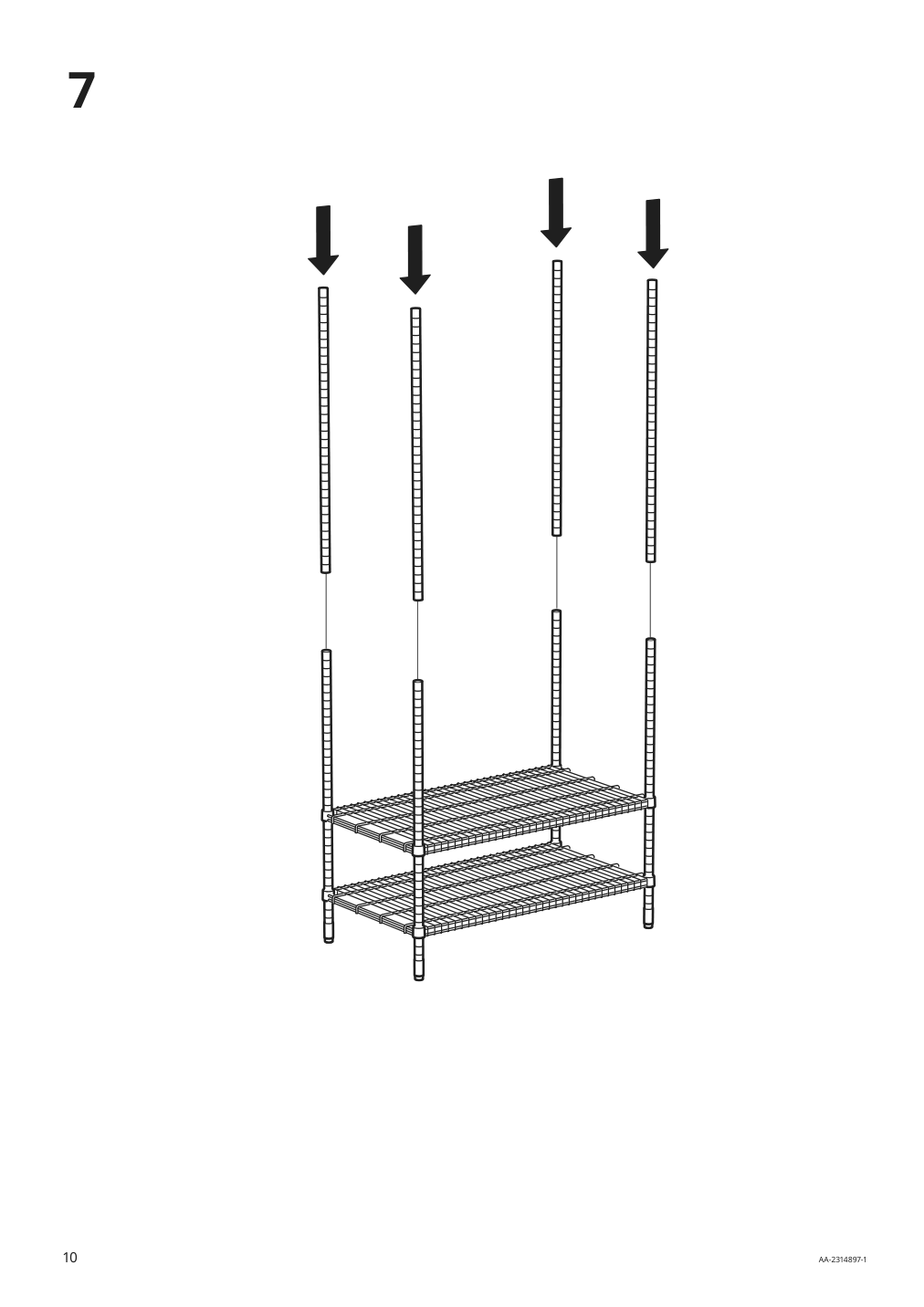 Assembly instructions for IKEA Omar shelving unit with clothes rail galvanized | Page 10 - IKEA OMAR shelving unit with clothes rail 605.309.78