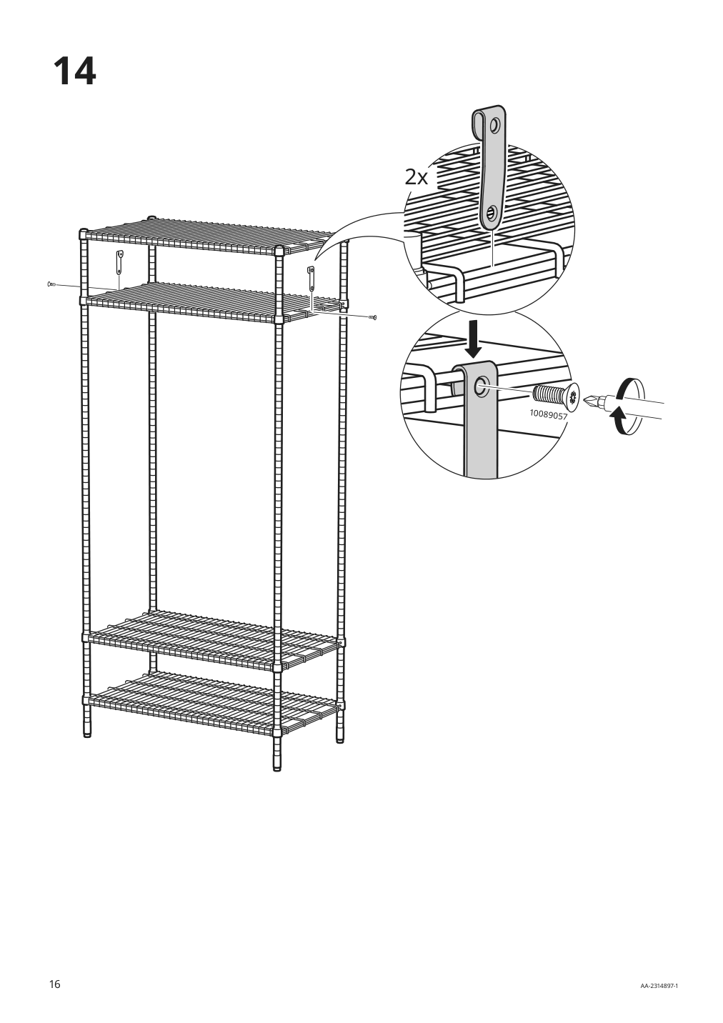 Assembly instructions for IKEA Omar shelving unit with clothes rail galvanized | Page 16 - IKEA OMAR shelving unit with clothes rail 605.309.78