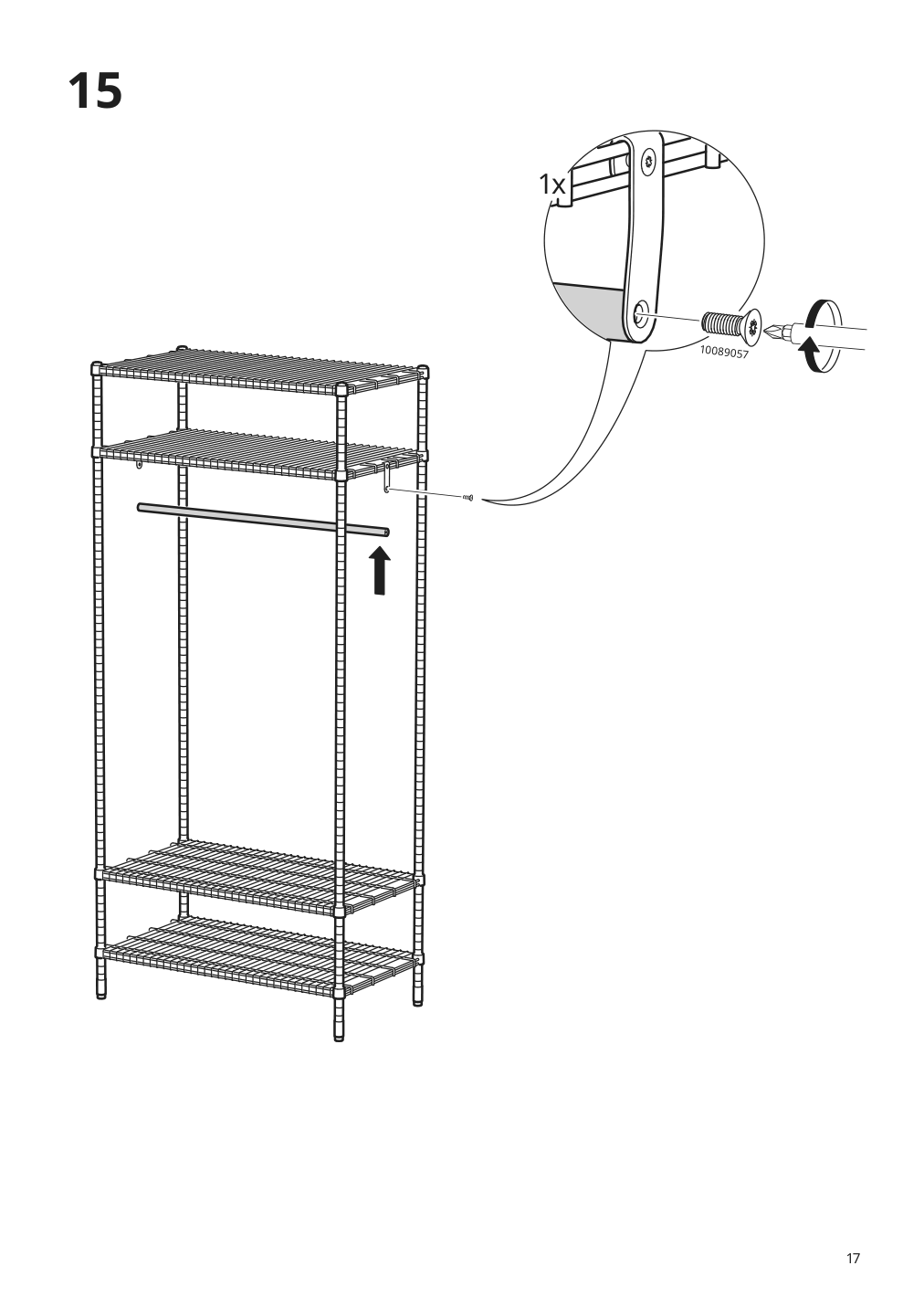 Assembly instructions for IKEA Omar shelving unit with clothes rail galvanized | Page 17 - IKEA OMAR shelving unit with clothes rail 605.309.78