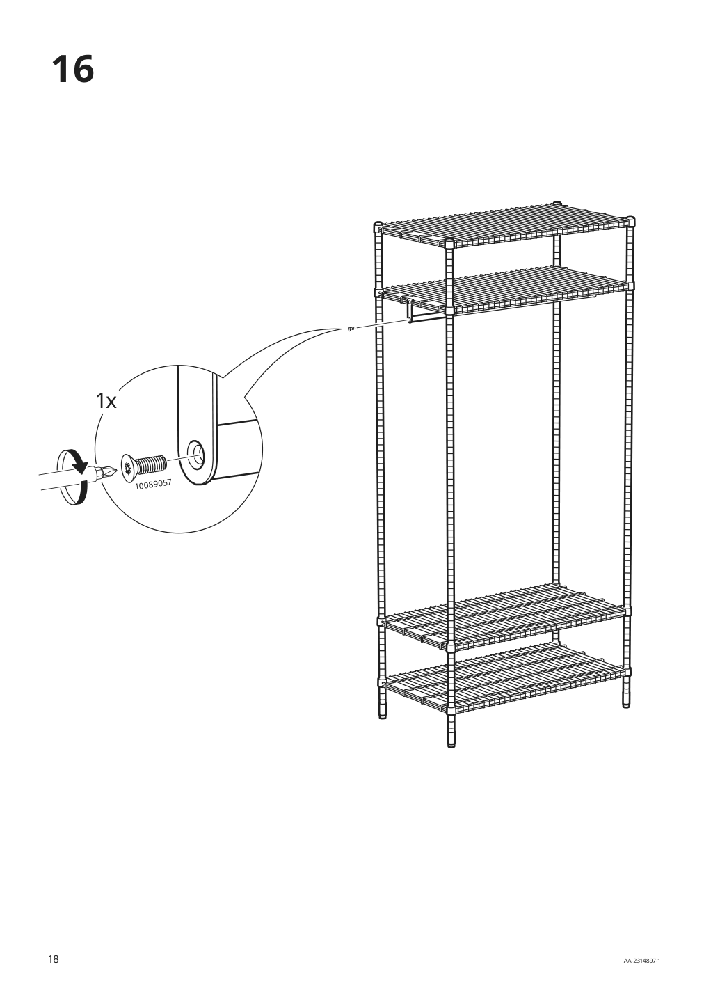 Assembly instructions for IKEA Omar shelving unit with clothes rail galvanized | Page 18 - IKEA OMAR shelving unit with clothes rail 605.309.78