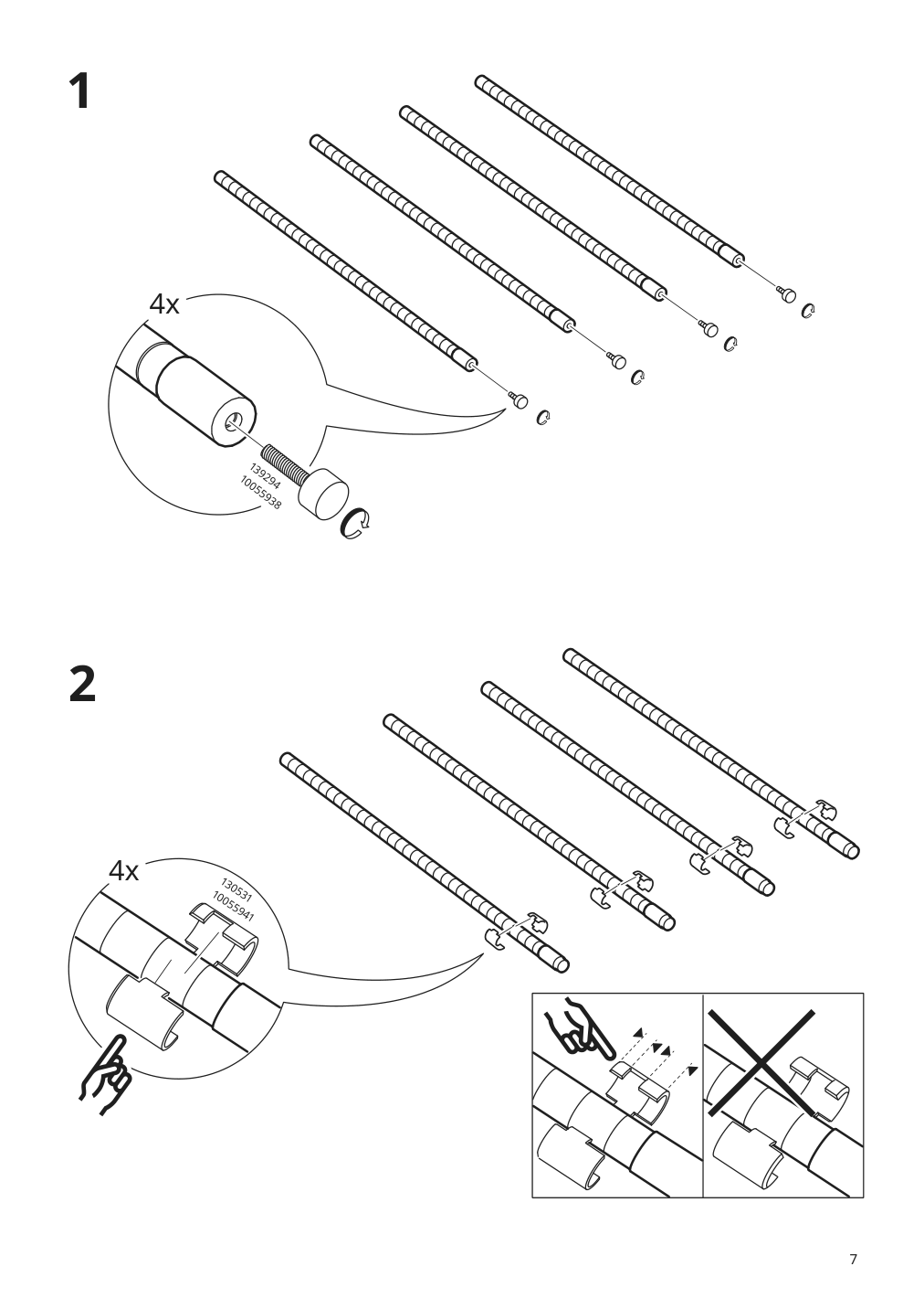 Assembly instructions for IKEA Omar shelving unit with clothes rail galvanized | Page 7 - IKEA OMAR shelving unit with clothes rail 994.876.91