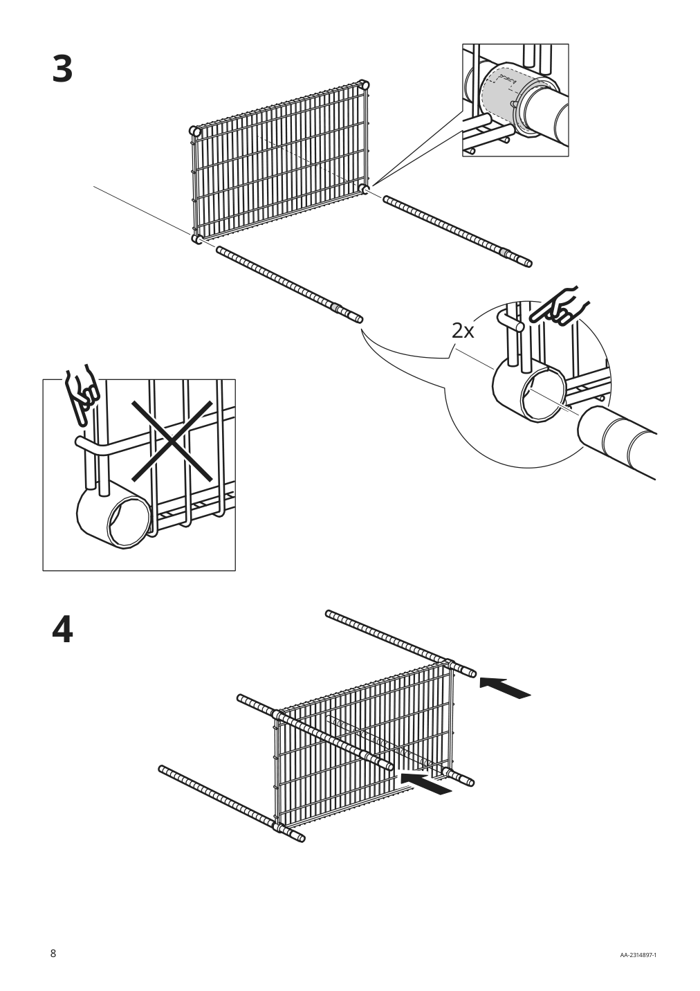 Assembly instructions for IKEA Omar shelving unit with clothes rail galvanized | Page 8 - IKEA OMAR shelving unit with clothes rail 605.309.78