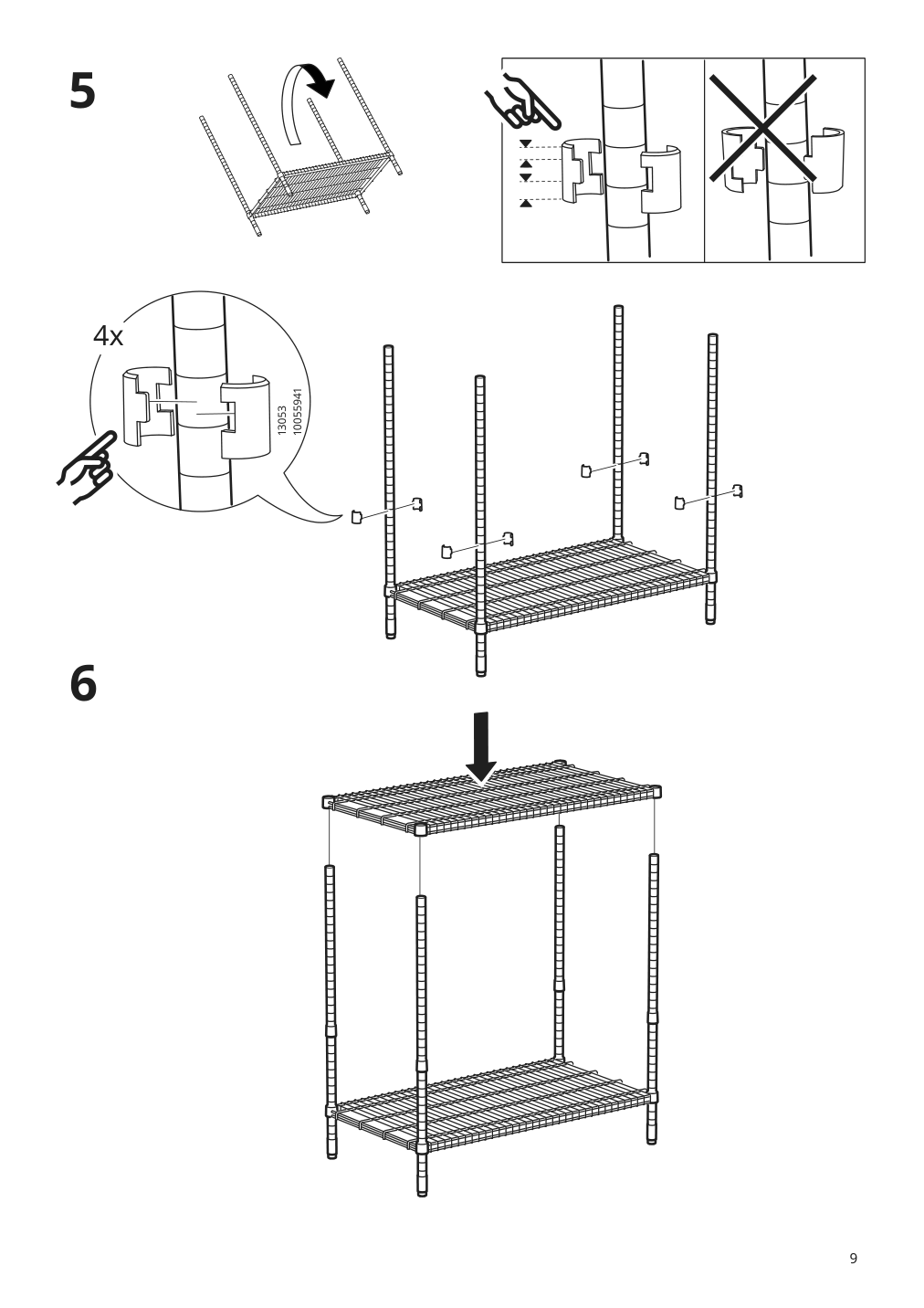 Assembly instructions for IKEA Omar shelving unit with clothes rail galvanized | Page 9 - IKEA OMAR shelving unit with clothes rail 994.876.91