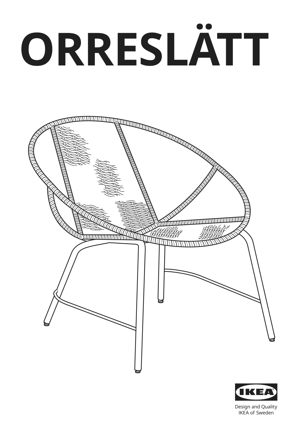 Assembly instructions for IKEA Orreslaett armchair | Page 1 - IKEA ORRESLÄTT armchair 305.550.98