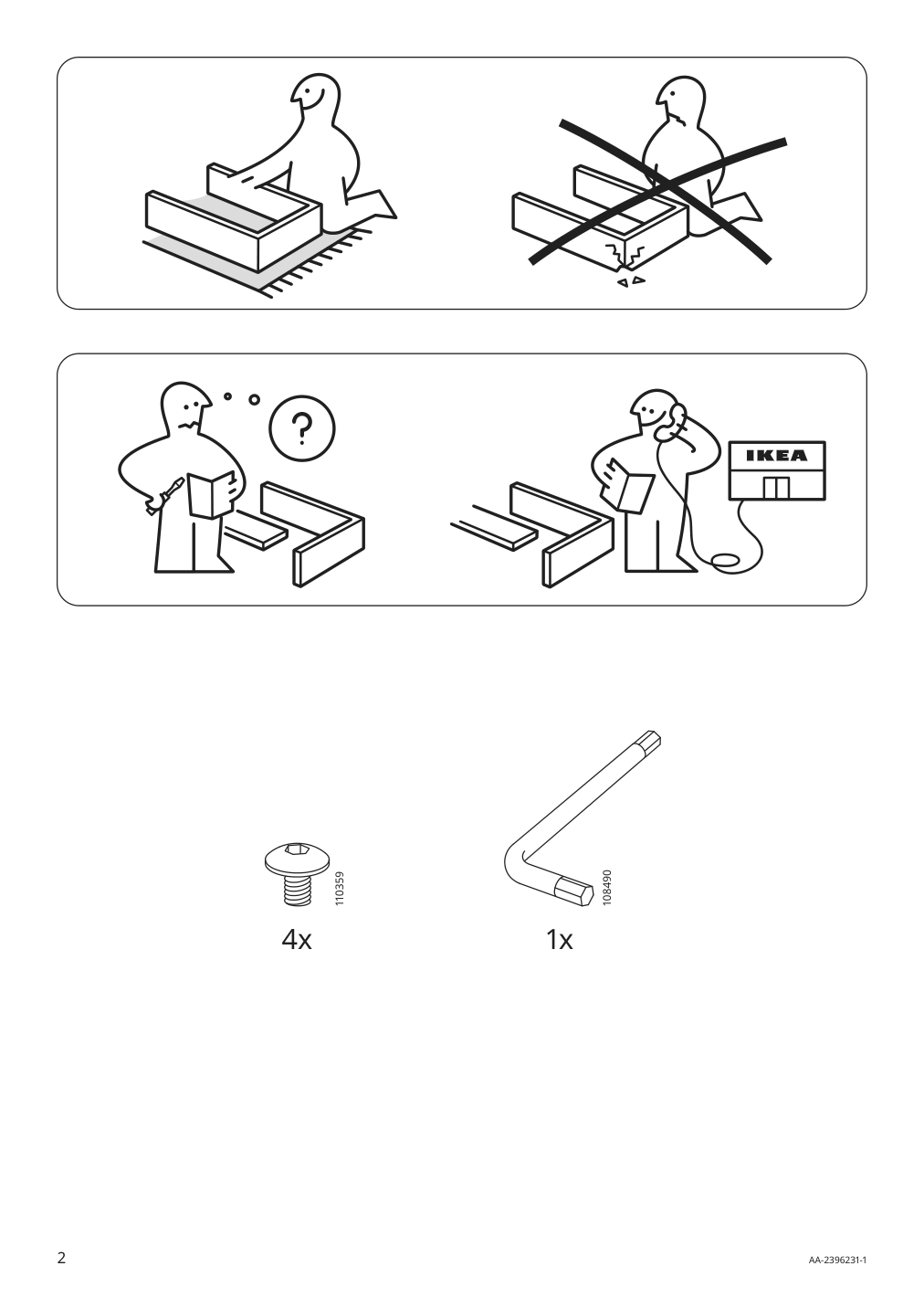 Assembly instructions for IKEA Orreslaett armchair | Page 2 - IKEA ORRESLÄTT armchair 305.550.98