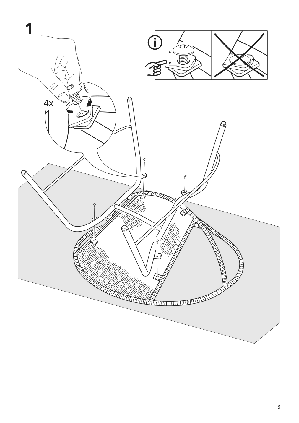 Assembly instructions for IKEA Orreslaett armchair | Page 3 - IKEA ORRESLÄTT armchair 305.550.98