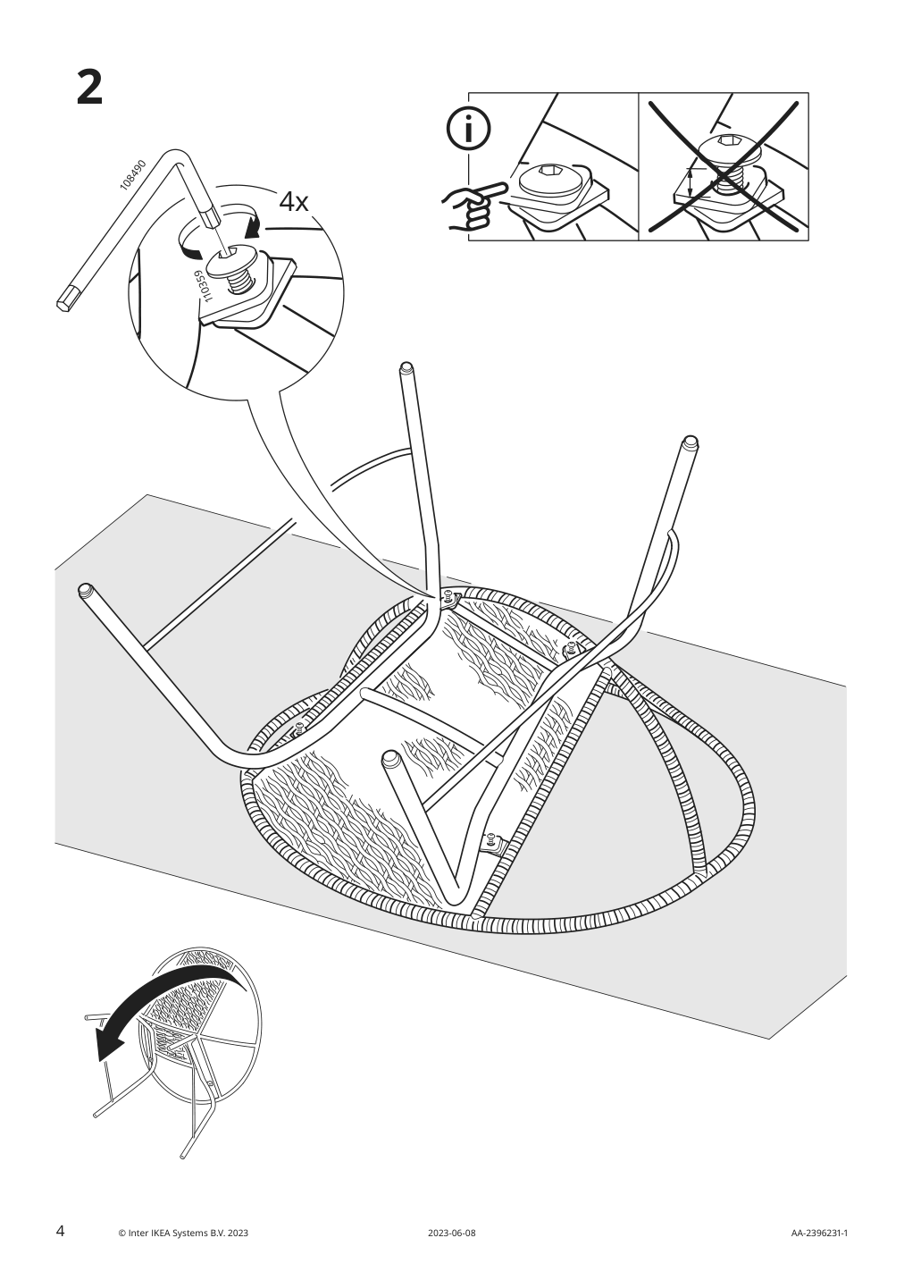 Assembly instructions for IKEA Orreslaett armchair | Page 4 - IKEA ORRESLÄTT armchair 305.550.98