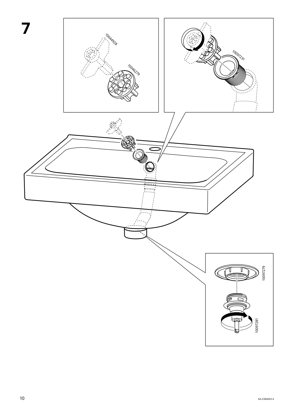Assembly instructions for IKEA Orrsjoen deep sink white | Page 10 - IKEA TÄNNFORSEN / ORRSJÖN Bathroom vanity with sink & faucet 795.307.04