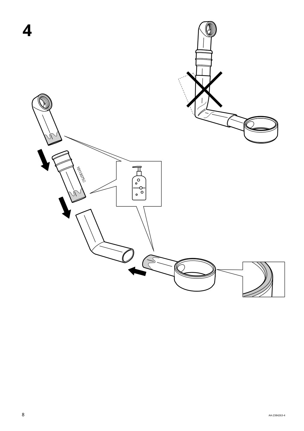 Assembly instructions for IKEA Orrsjoen deep sink white | Page 8 - IKEA TÄNNFORSEN / ORRSJÖN Bathroom vanity with sink & faucet 795.307.04