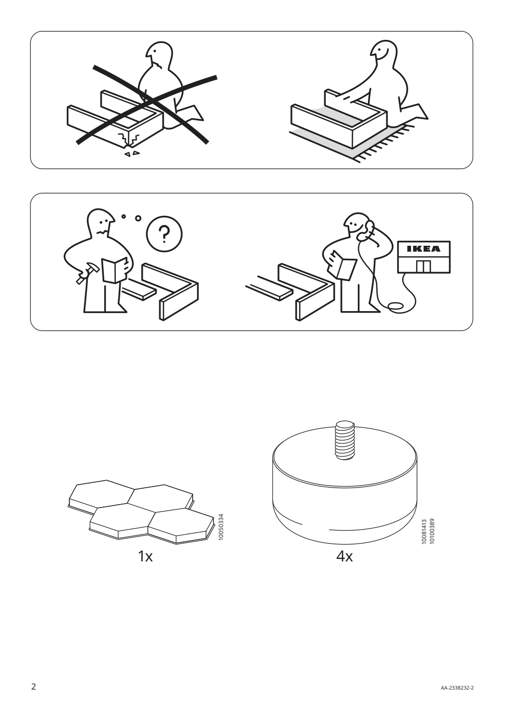 Assembly instructions for IKEA Oskarshamn ottoman with storage tonerud red | Page 2 - IKEA OSKARSHAMN wing chair with ottoman 994.853.43