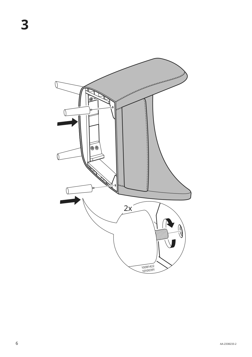 Assembly instructions for IKEA Oskarshamn wing chair gunnared black gray | Page 6 - IKEA OSKARSHAMN wing chair with ottoman 094.853.33