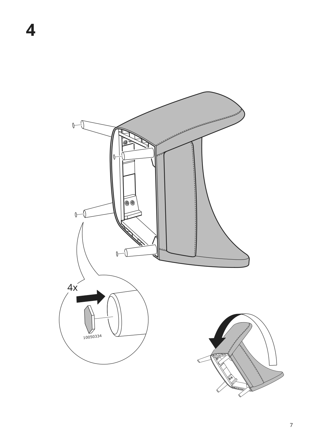 Assembly instructions for IKEA Oskarshamn wing chair gunnared black gray | Page 7 - IKEA OSKARSHAMN wing chair 005.036.71