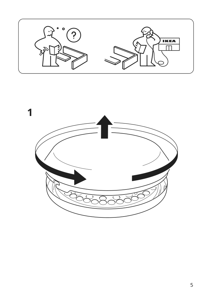 Assembly instructions for IKEA Osvalla led ceiling lamp wireless dimmable gray | Page 5 - IKEA OSVALLA LED ceiling lamp 304.759.16