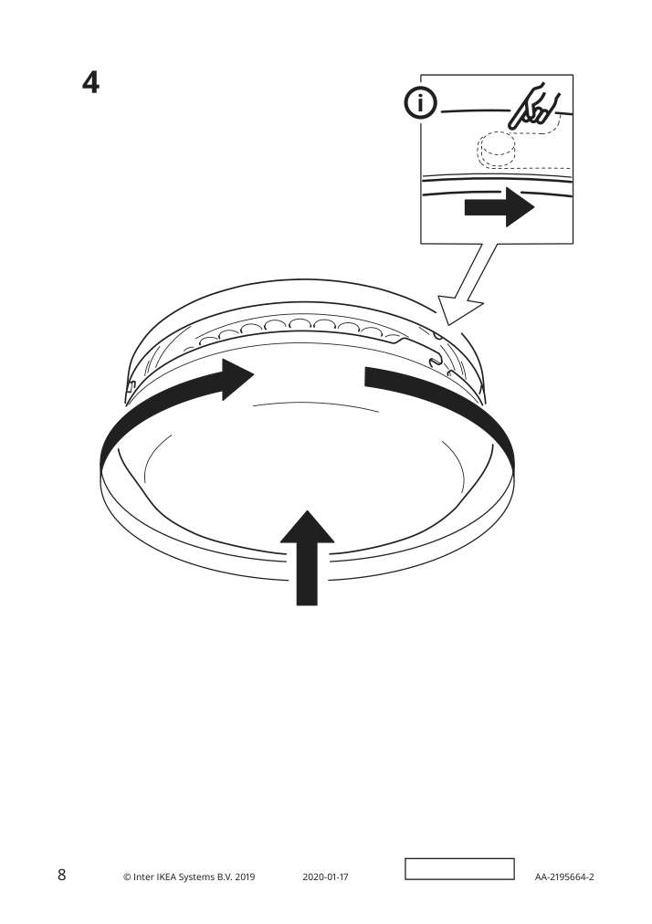 Assembly instructions for IKEA Osvalla led ceiling lamp wireless dimmable gray | Page 8 - IKEA OSVALLA LED ceiling lamp 304.759.16