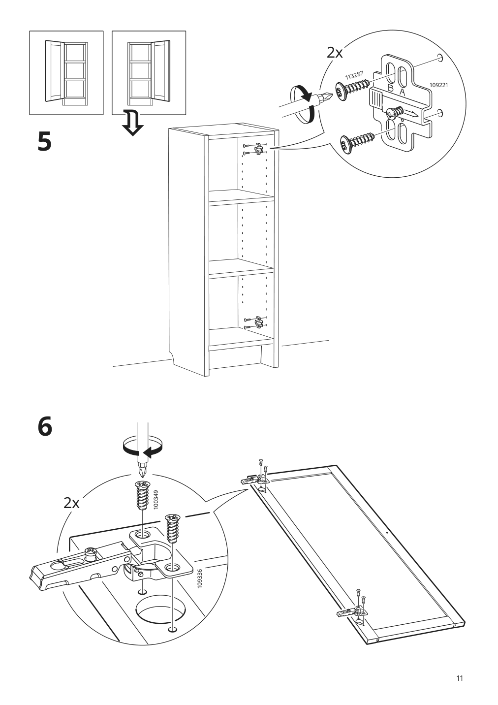 Assembly instructions for IKEA Oxberg door brown walnut effect | Page 11 - IKEA BILLY / EKET storage combination with doors 695.060.78