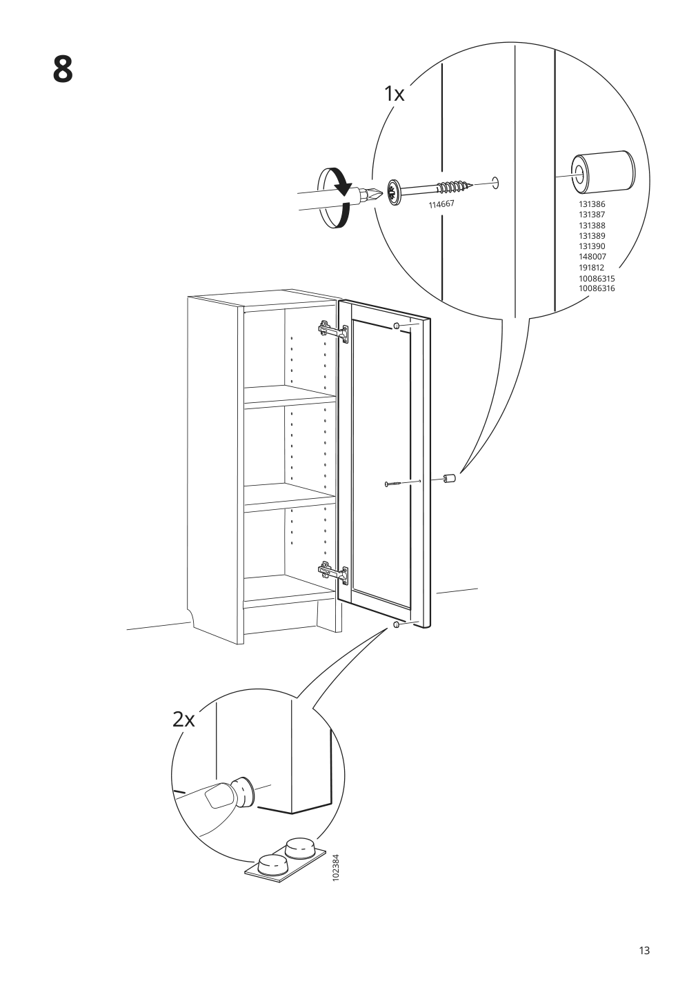 Assembly instructions for IKEA Oxberg door white | Page 13 - IKEA BILLY / BESTÅ TV storage combination 893.986.81