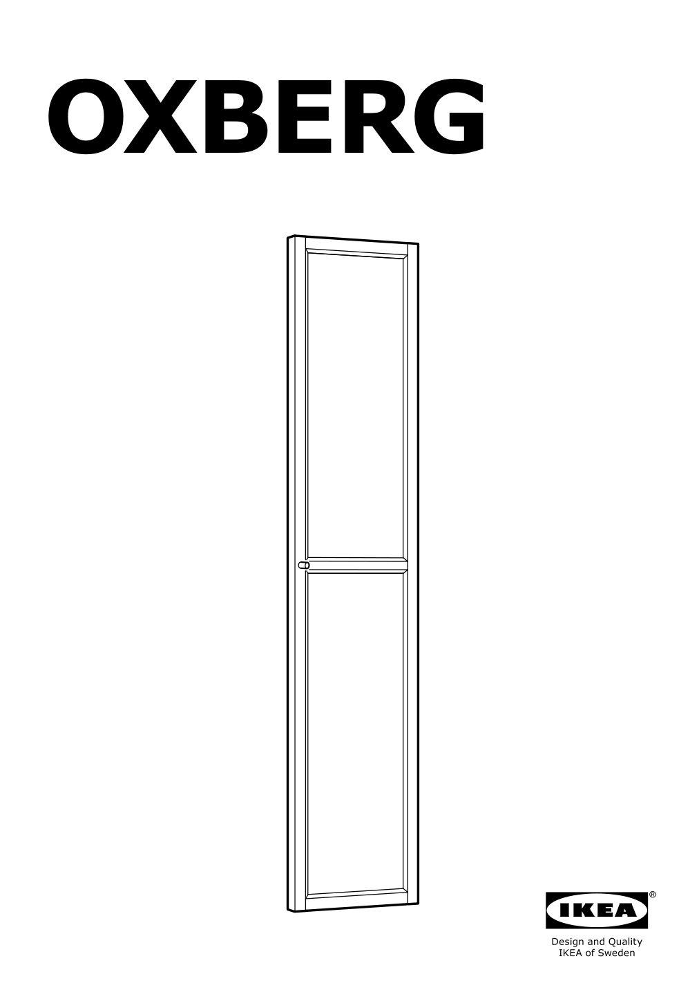 Assembly instructions for IKEA Oxberg door white | Page 1 - IKEA BILLY / OXBERG bookcase with doors 792.873.58