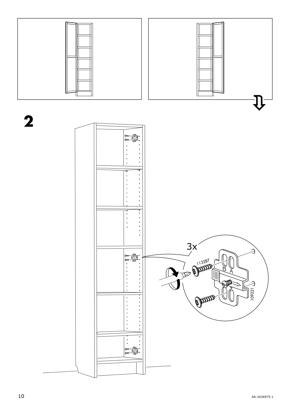 Assembly instructions for IKEA Oxberg door white | Page 10 - IKEA BILLY / OXBERG bookcase with doors 792.873.58