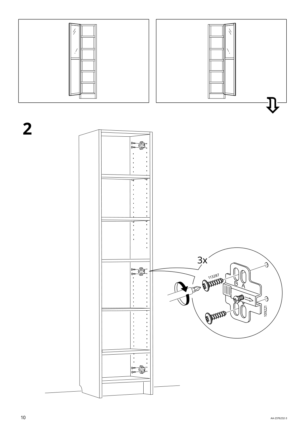 Assembly instructions for IKEA Oxberg door white | Page 10 - IKEA BILLY / OXBERG bookcase with doors 792.873.58