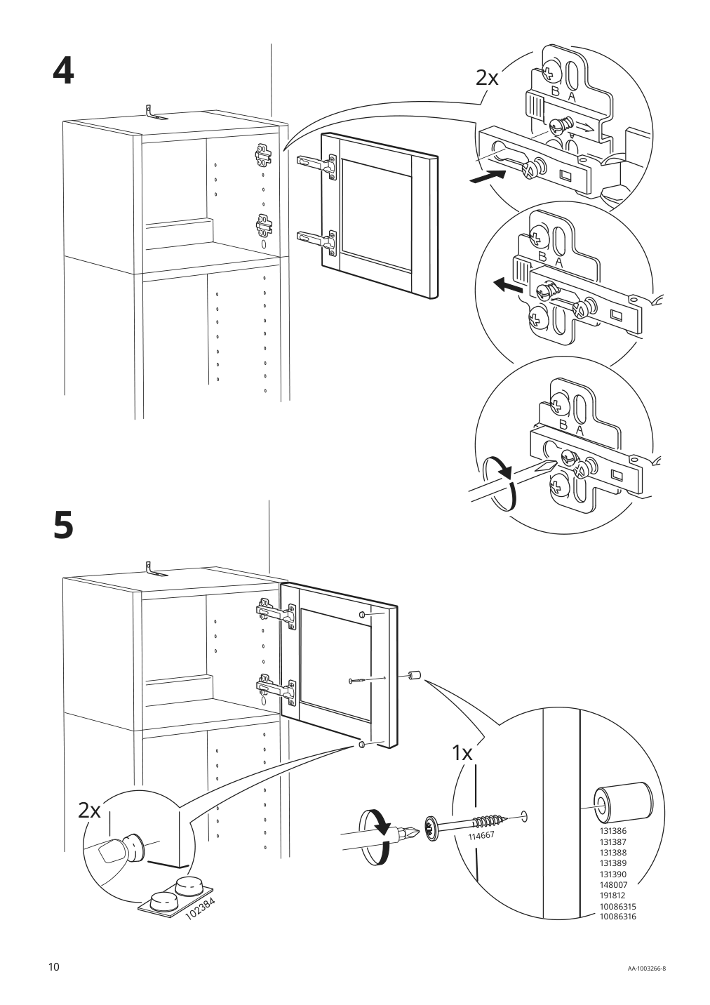 Assembly instructions for IKEA Oxberg glass door birch veneer | Page 10 - IKEA BILLY / OXBERG bookcase 990.234.08