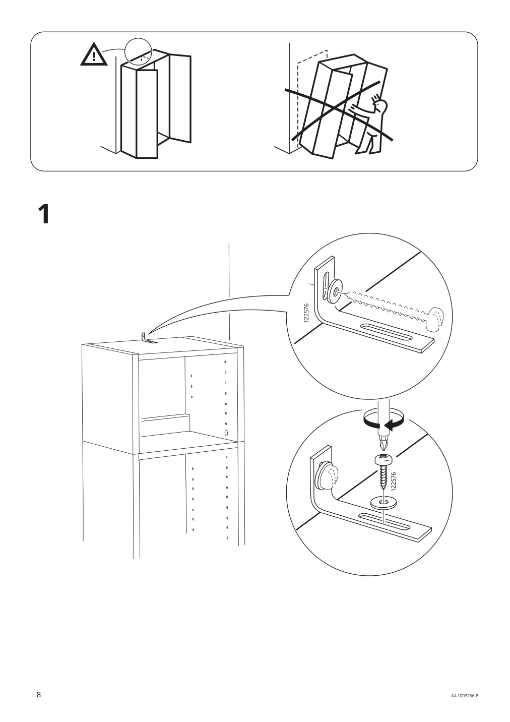 Assembly instructions for IKEA Oxberg glass door birch veneer | Page 8 - IKEA BILLY / OXBERG bookcase 990.234.08