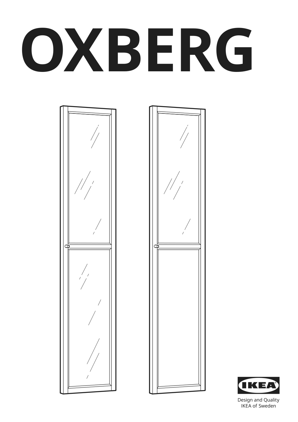 Assembly instructions for IKEA Oxberg glass door birch veneer | Page 1 - IKEA BILLY / OXBERG bookcase 990.234.08