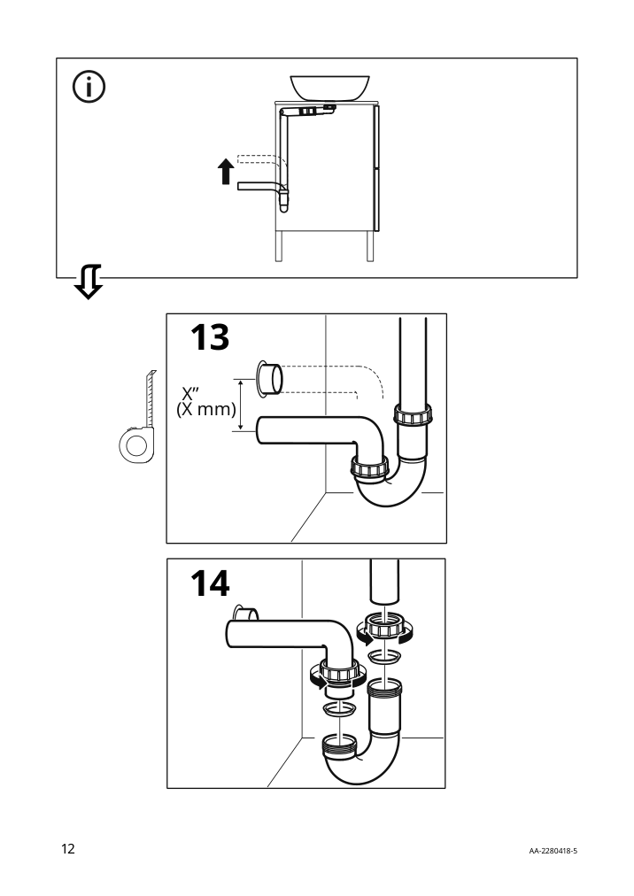 Assembly instructions for IKEA Oxmyren countertop sink glass dark gray | Page 12 - IKEA GODMORGON/TOLKEN / OXMYREN sink cabinet w countertop sink 394.431.05