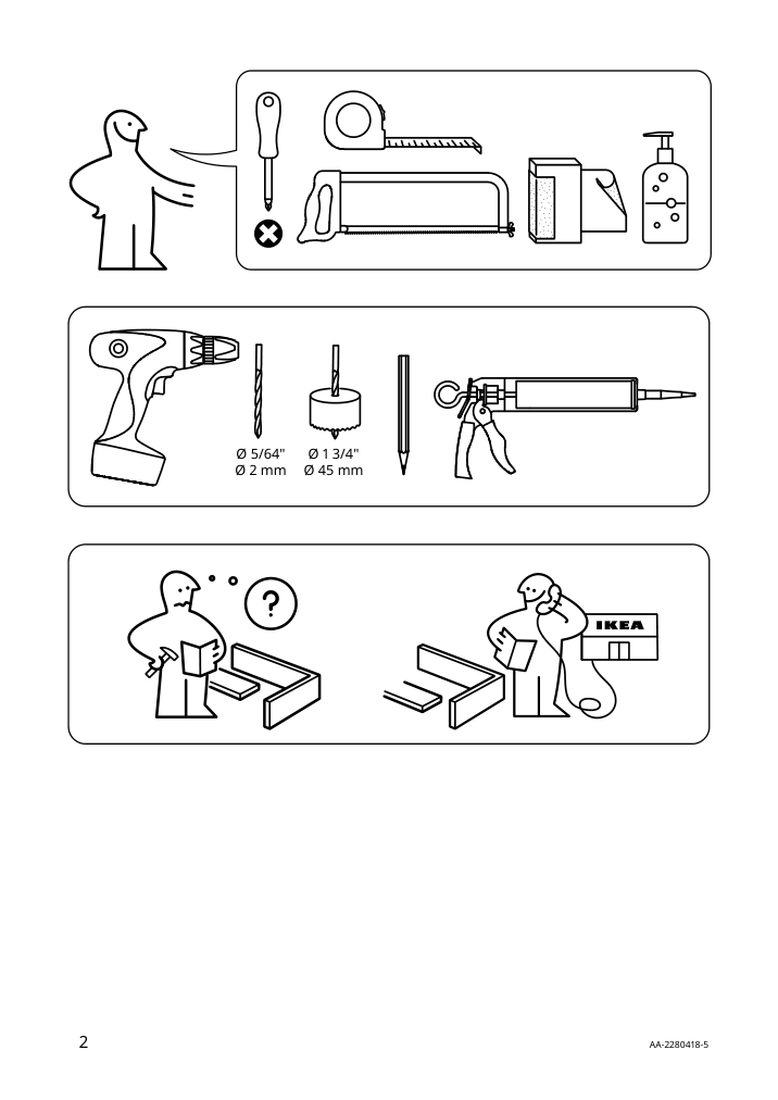 Assembly instructions for IKEA Oxmyren countertop sink glass dark gray | Page 2 - IKEA GODMORGON/TOLKEN / OXMYREN sink cabinet w countertop sink 394.431.05