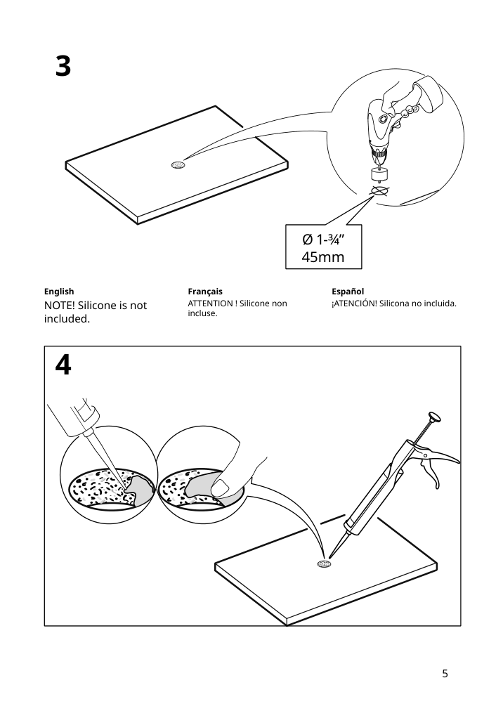 Assembly instructions for IKEA Oxmyren countertop sink glass dark gray | Page 5 - IKEA GODMORGON/TOLKEN / OXMYREN sink cabinet w countertop sink 394.431.05