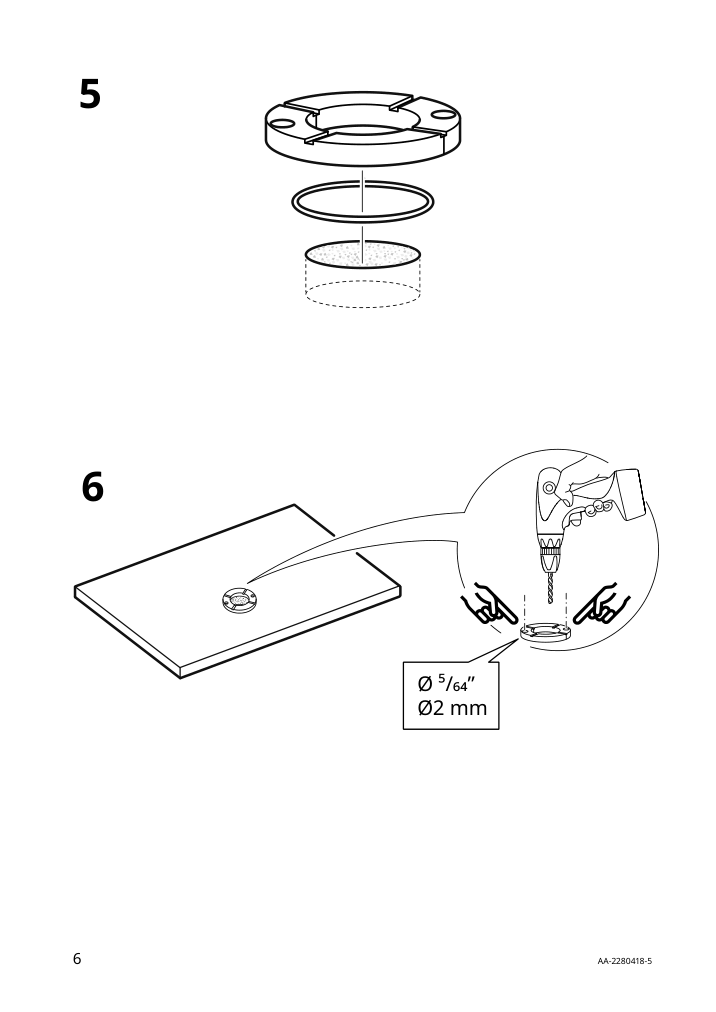 Assembly instructions for IKEA Oxmyren countertop sink glass dark gray | Page 6 - IKEA GODMORGON/TOLKEN / OXMYREN sink cabinet w countertop sink 094.431.16