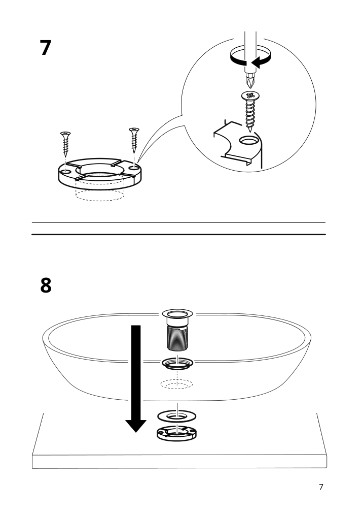 Assembly instructions for IKEA Oxmyren countertop sink glass dark gray | Page 7 - IKEA GODMORGON/TOLKEN / OXMYREN sink cabinet w countertop sink 094.431.16