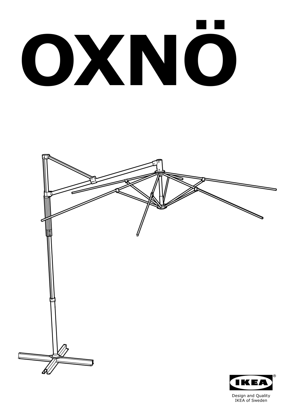 Assembly instructions for IKEA Oxnoe umbrella frame hanging gray | Page 1 - IKEA OXNÖ / VÅRHOLMEN umbrella, hanging 693.257.37