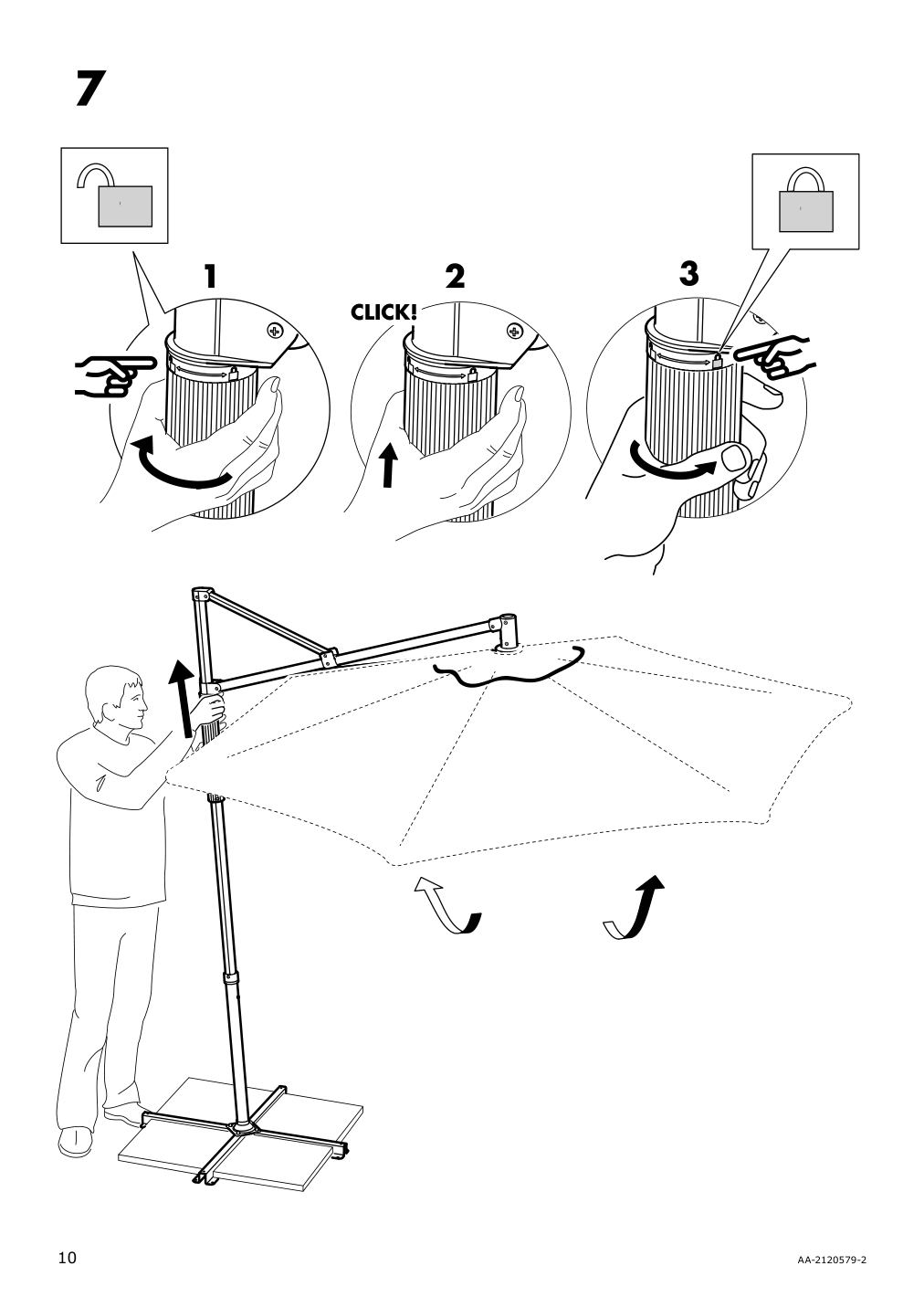 Assembly instructions for IKEA Oxnoe umbrella frame hanging gray | Page 10 - IKEA OXNÖ / VÅRHOLMEN umbrella, hanging 693.257.37