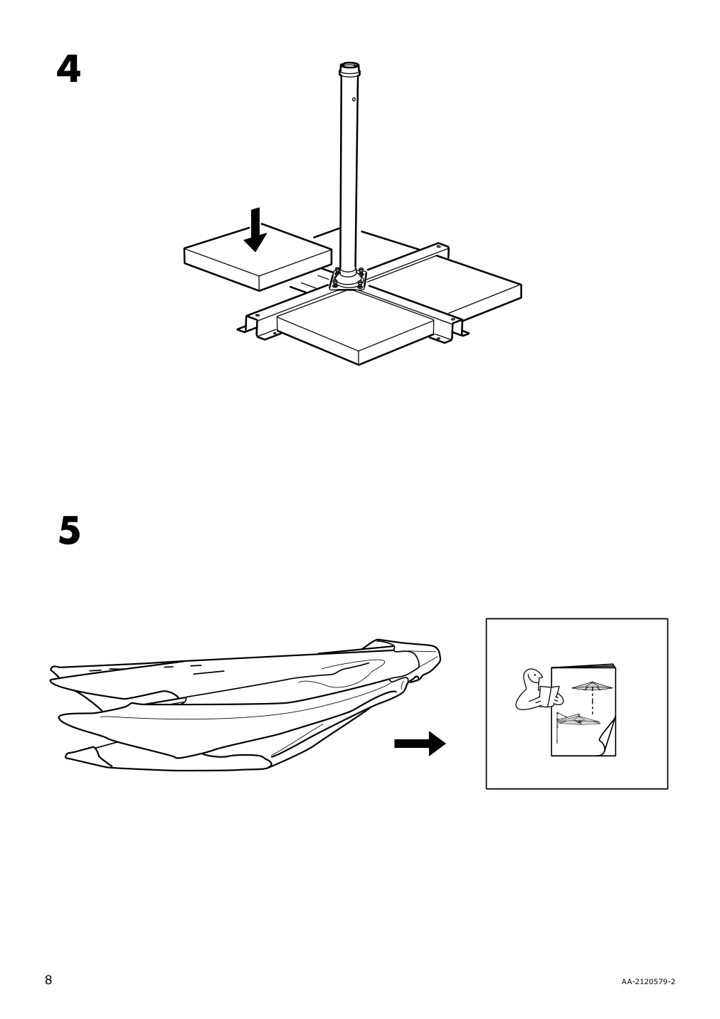 Assembly instructions for IKEA Oxnoe umbrella frame hanging gray | Page 8 - IKEA OXNÖ / VÅRHOLMEN umbrella, hanging 693.257.37