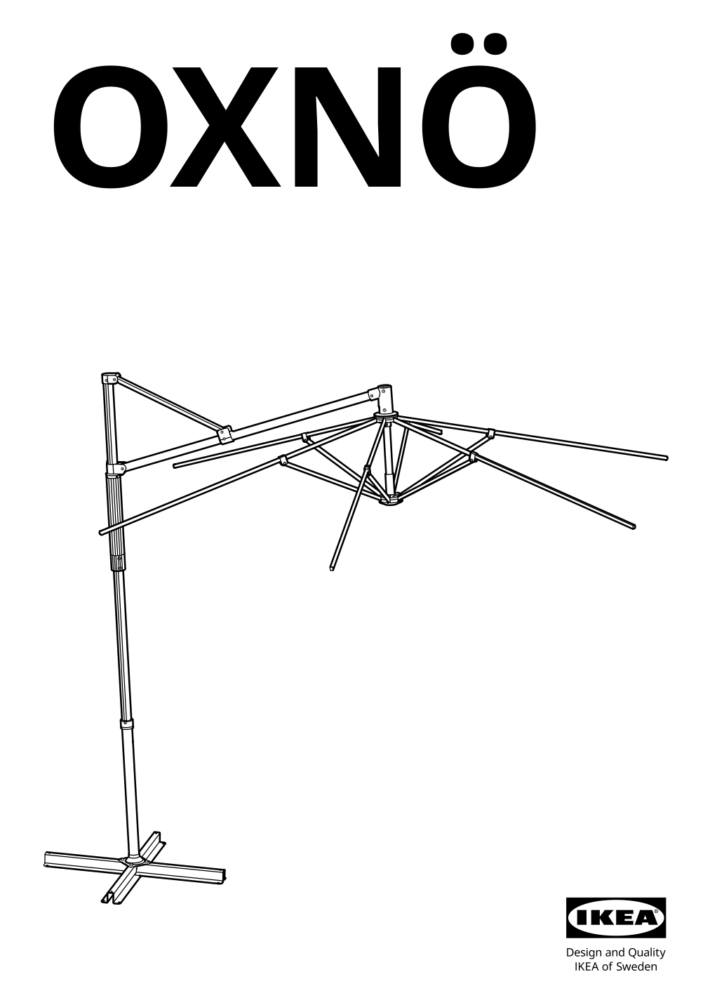 Assembly instructions for IKEA Oxnoe umbrella frame hanging gray | Page 1 - IKEA OXNÖ / VÅRHOLMEN umbrella, hanging 693.257.37