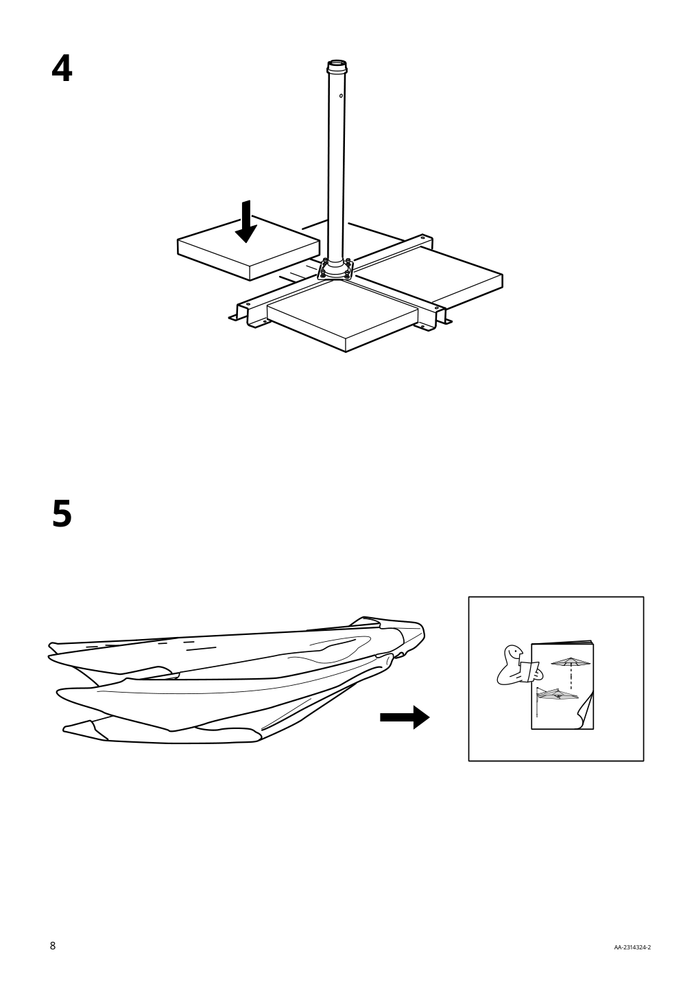 Assembly instructions for IKEA Oxnoe umbrella frame hanging gray | Page 8 - IKEA OXNÖ / VÅRHOLMEN umbrella, hanging 693.257.37