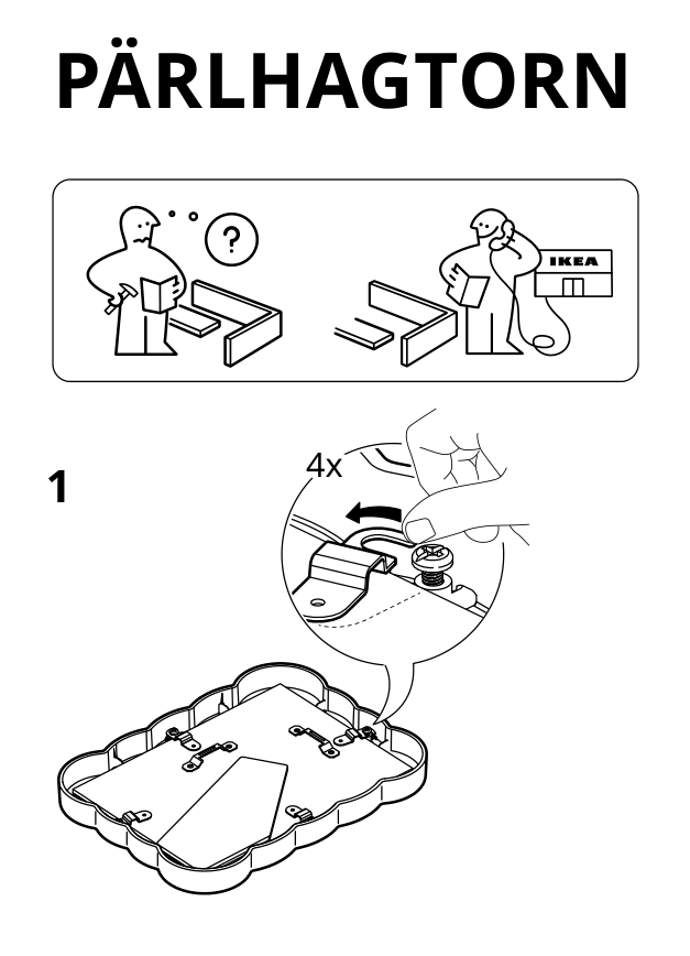 Assembly instructions for IKEA Paerlhagtorn frame silver color | Page 1 - IKEA PÄRLHAGTORN frame 205.749.93