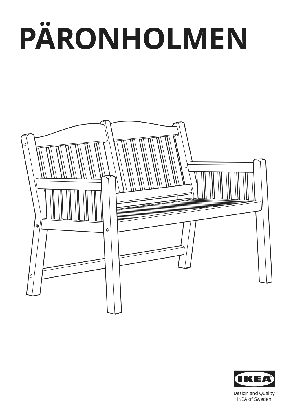 Assembly instructions for IKEA Paeronholmen bench with backrest outdoor red | Page 1 - IKEA PÄRONHOLMEN bench with backrest, outdoor 905.037.99