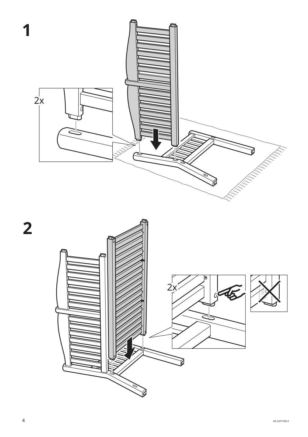 Assembly instructions for IKEA Paeronholmen bench with backrest outdoor red | Page 4 - IKEA PÄRONHOLMEN bench with backrest, outdoor 905.037.99