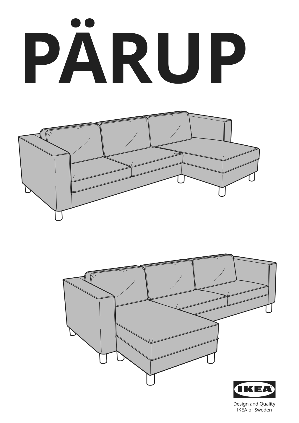 Assembly instructions for IKEA Paerup frame 3 seat sofa w chaise | Page 1 - IKEA PÄRUP sofa with chaise 295.142.97