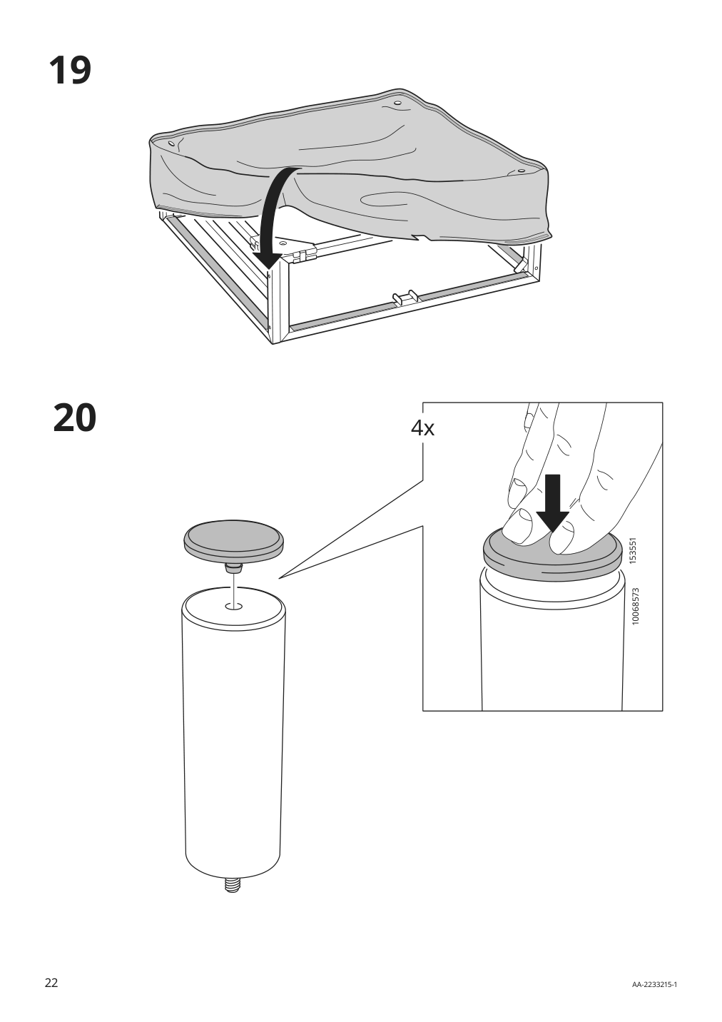 Assembly instructions for IKEA Paerup frame 3 seat sofa w chaise | Page 22 - IKEA PÄRUP sofa with chaise 393.898.39