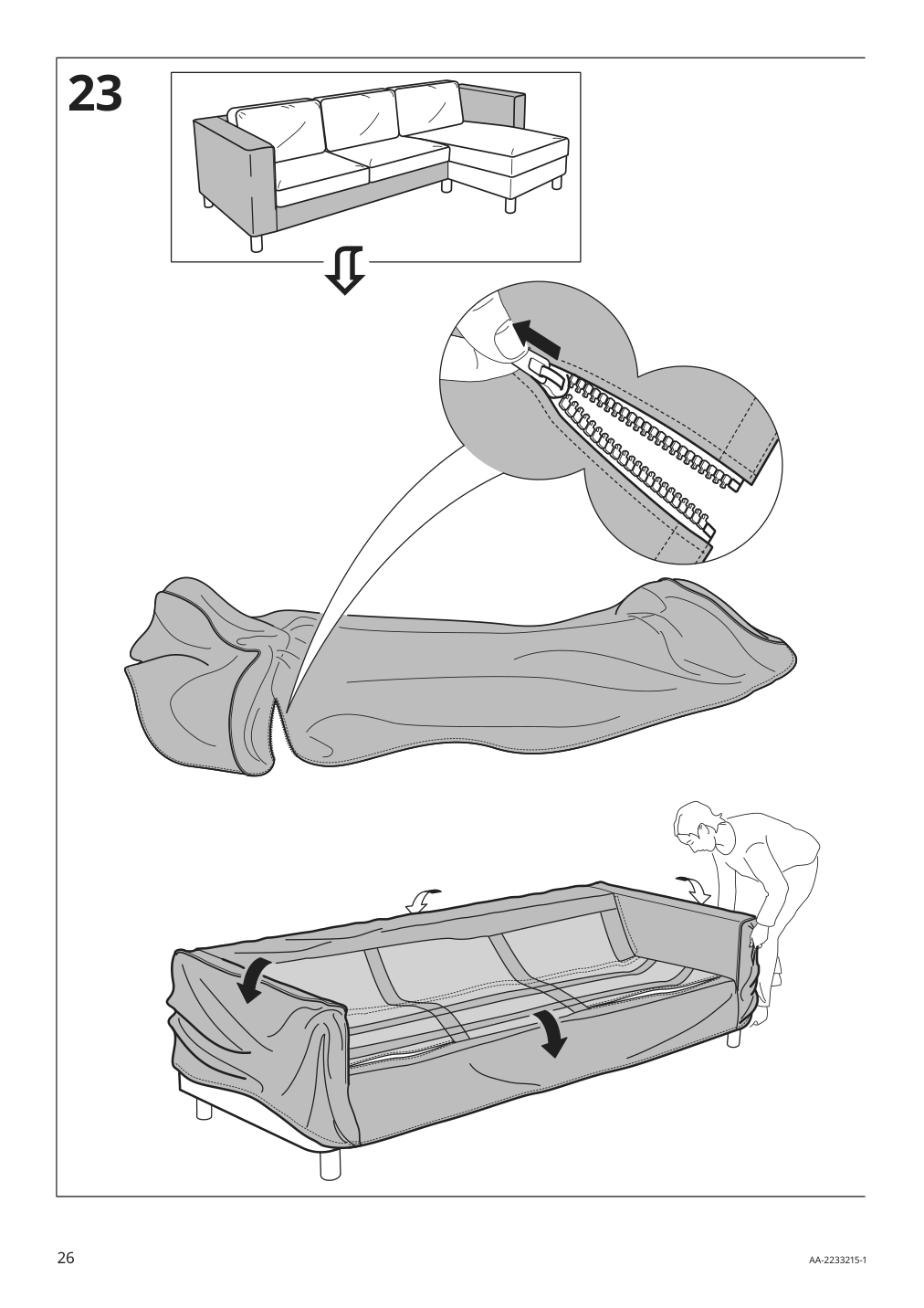 Assembly instructions for IKEA Paerup frame 3 seat sofa w chaise | Page 26 - IKEA PÄRUP sofa with chaise 893.898.27