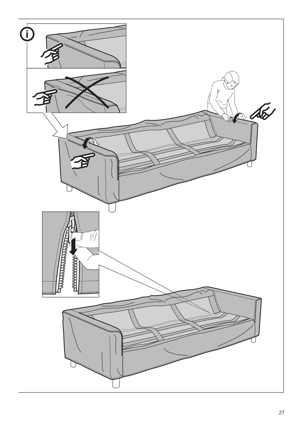 Assembly instructions for IKEA Paerup frame 3 seat sofa w chaise | Page 27 - IKEA PÄRUP sofa with chaise 893.898.27