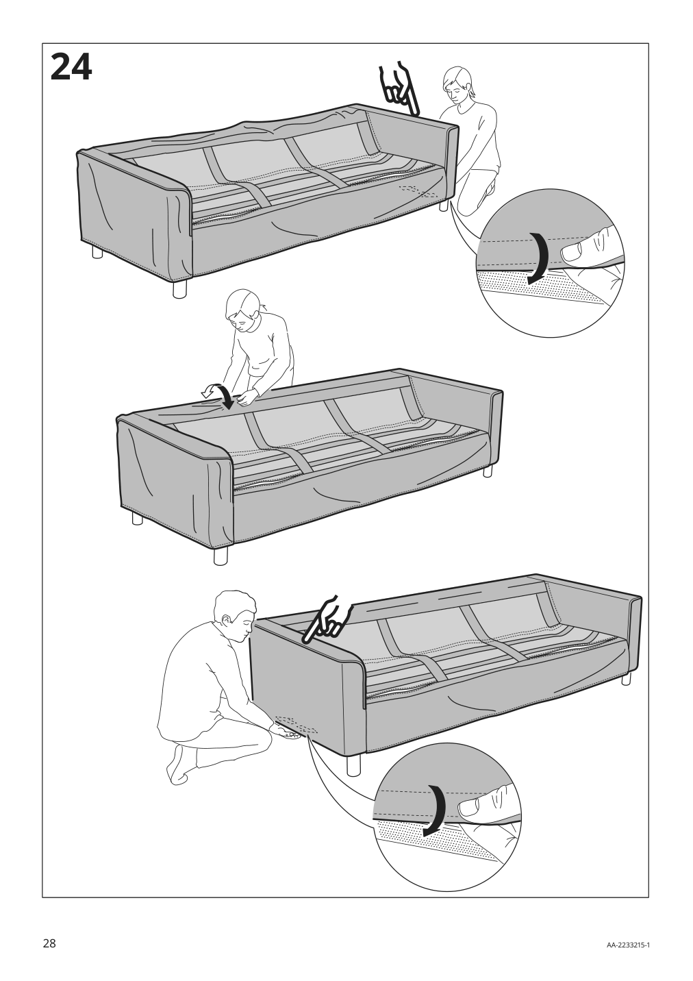 Assembly instructions for IKEA Paerup frame 3 seat sofa w chaise | Page 28 - IKEA PÄRUP sofa with chaise 393.898.39