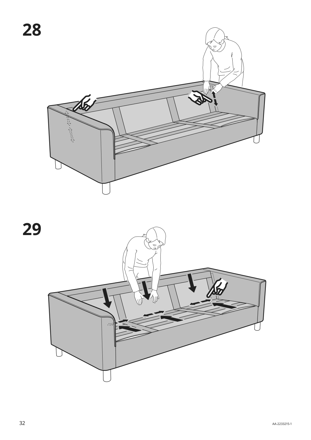 Assembly instructions for IKEA Paerup frame 3 seat sofa w chaise | Page 32 - IKEA PÄRUP sofa with chaise 295.142.97